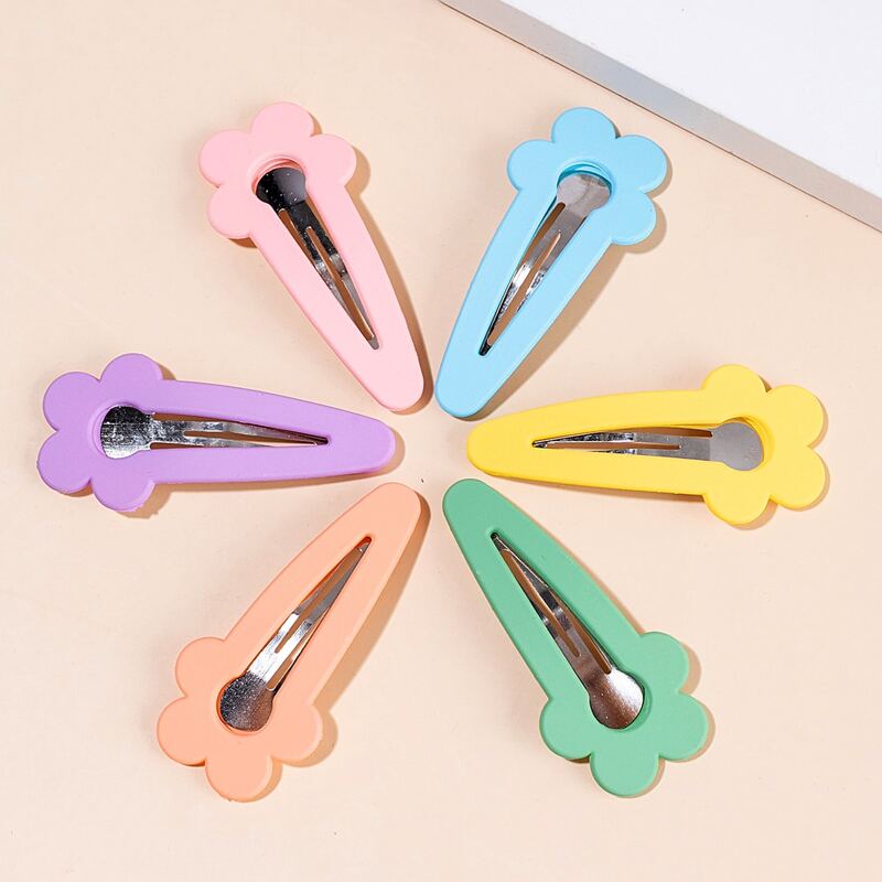 

6pcs Flower Decor Hair Clip, Multicolor