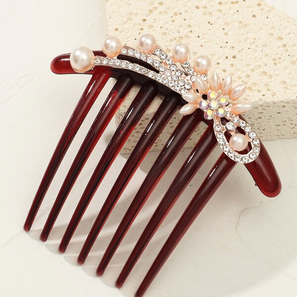 

Rhinestone & Faux Pearl Decor Hair Pin, Multicolor