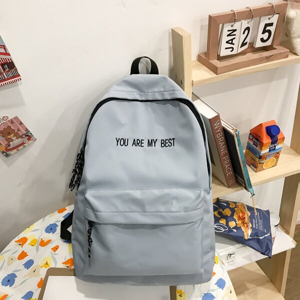 

Letter Graphic Functional Backpack, Blue