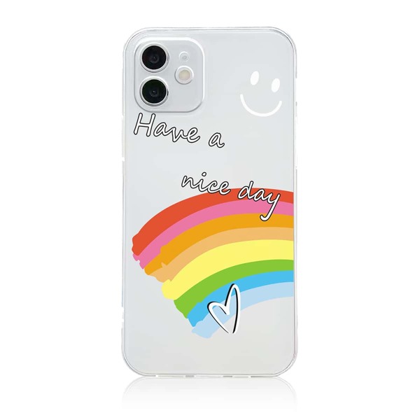 

Rainbow & Slogan Graphic Phone Case, Multicolor