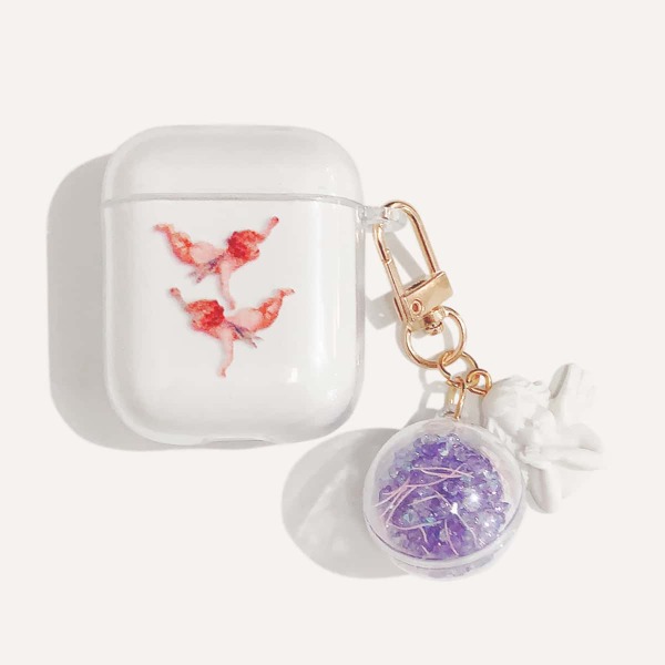 

Angel Print Case For AirPods With Pendant, Clear