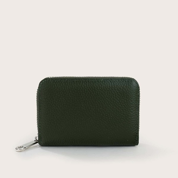 

Litchi Embossed Small Wallet, Dark green