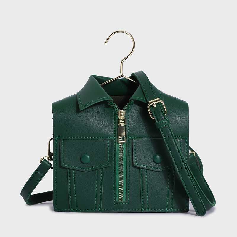 

Solid Cloths Design Crossbody Bag, Green