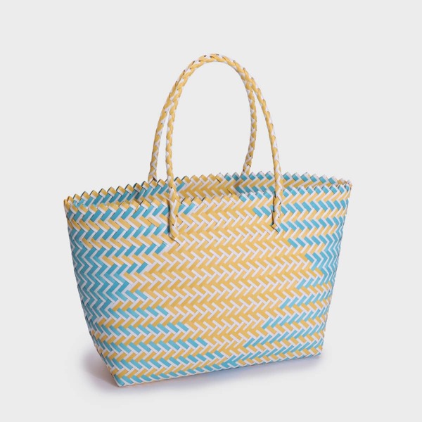 

Straw Design Shoulder Tote Bag, Multicolor