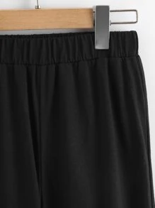 女孩蝴蝶圖案衛褲 - 黑色 - 查看 3