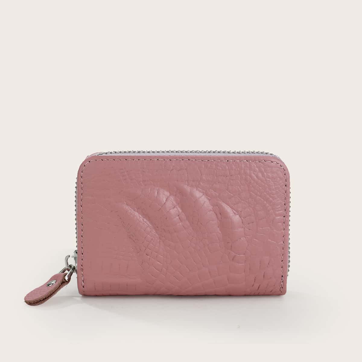 

Croc Embossed Purse, Pink