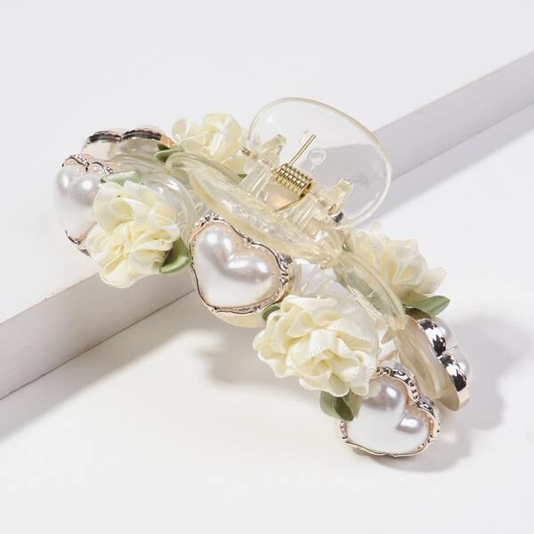 

Faux Pearl Decor Hair Claw, Multicolor