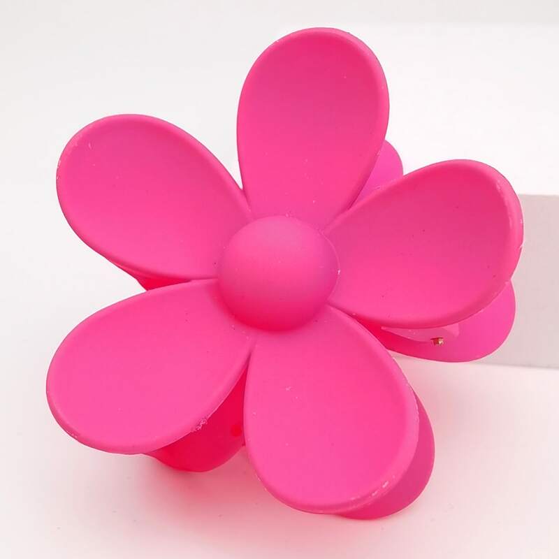 

Flower Design Hair Claw, Hot pink