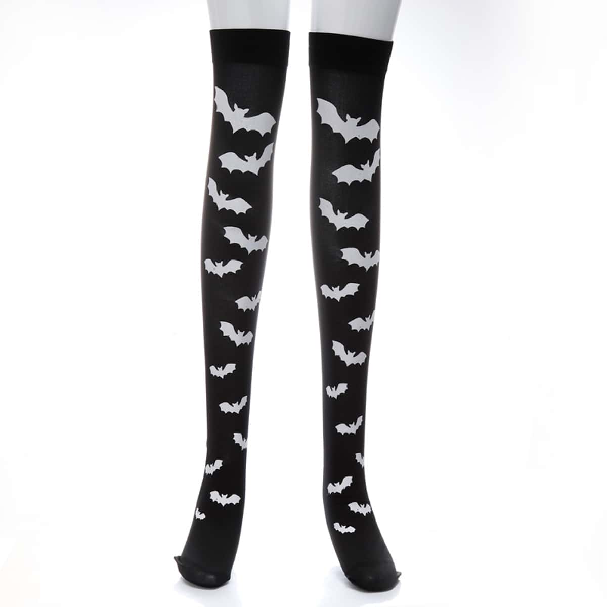 

Bat Pattern Over The Knee Socks, Multicolor