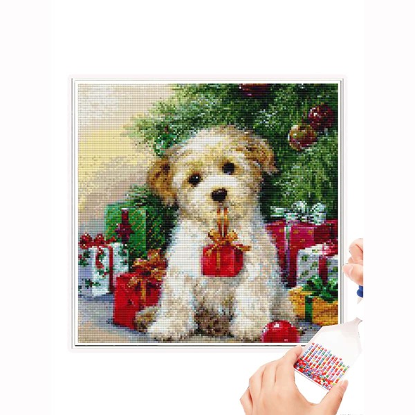 

Dog Print DIY Diamond Unframed Painting, Multicolor