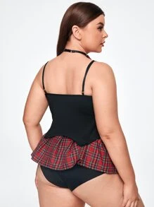 4pack Plus Tartan School Girl Costume Set - Multicolor - View 2