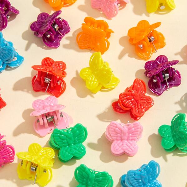 

100pcs Butterfly Design Hair Claw, Multicolor
