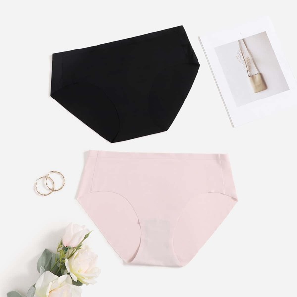 

2pack Plus Solid Seamless Panty Set, Multicolor