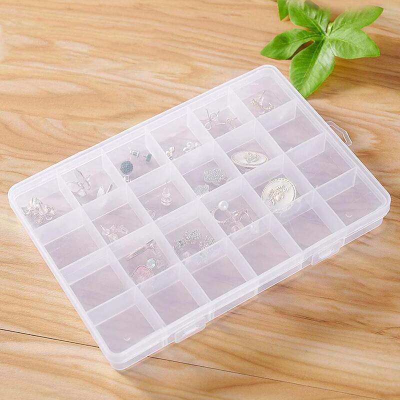 

1pc 24 Grid Clear Jewelry Box