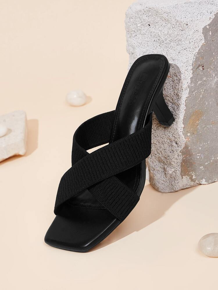 Woman Shoes Strappy Sandals, Chunky Heeled Funky Sandals Orange For Spring And Summer