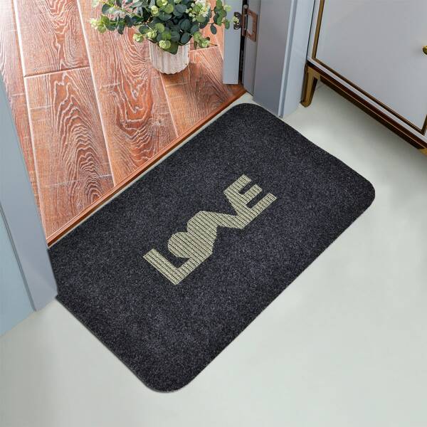 

Letter Graphic Floor Mat, Dark grey