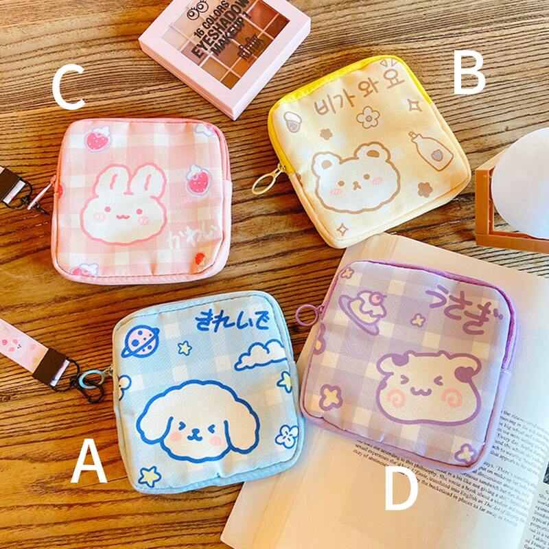 

1pc Cartoon Graphic Sanitary Napkin Storage Bag, Multicolor