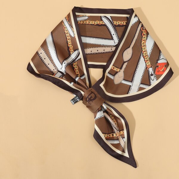 

Chain Pattern Twilly Scarf, Multicolor