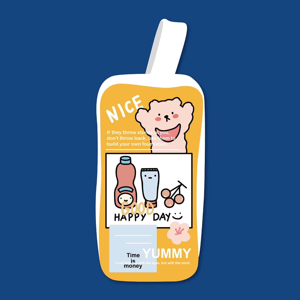 

Waterproof Cartoon Graphic Square Makeup Bag, Yellow