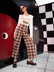 Mulvari Slogan Print Sailor Collar Tee - White - View 6