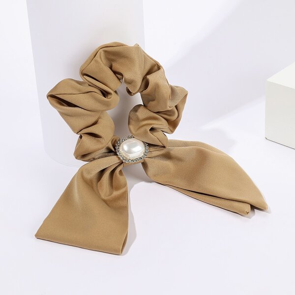 

Faux Pearl Decor Hair Tie, Khaki