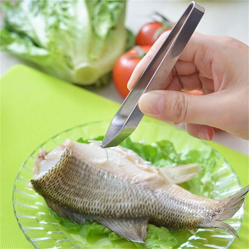 

1pc Stainless Steel Kitchen Tweezers, Silver