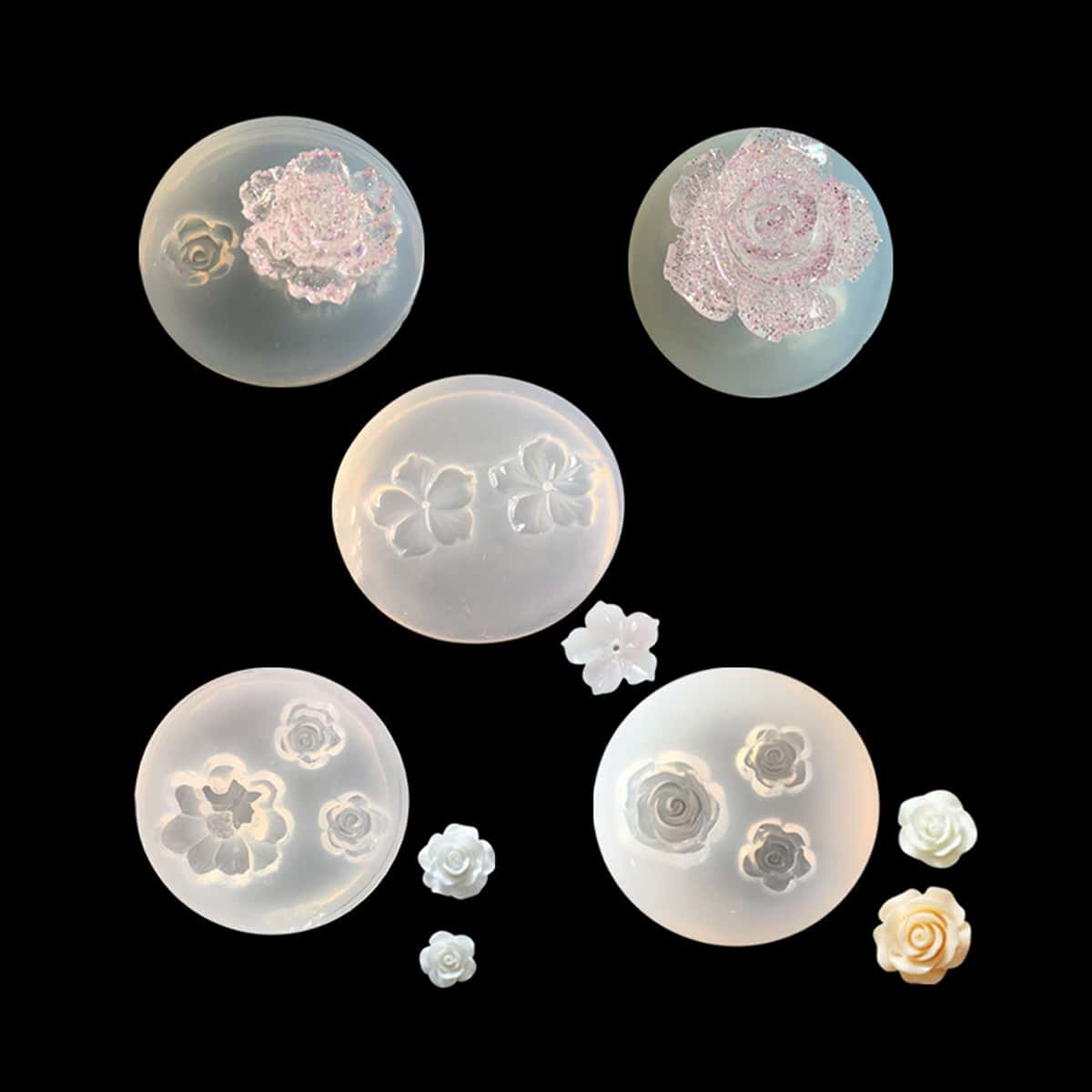 

1pc Random Flower Baking Mold, Clear