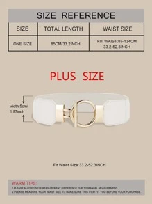 85CM Metal Buckle Plus Size Corset Belt - White - View 2