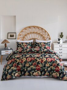 Bộ chăn bông hoa không có chất liệu - Nhiều màu - Xem 1