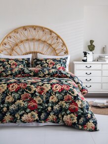 Bộ chăn bông hoa không có chất liệu - Nhiều màu - Xem 4