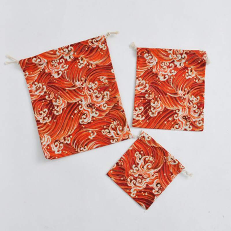 

3pcs Wave Print Storage Bag, Red
