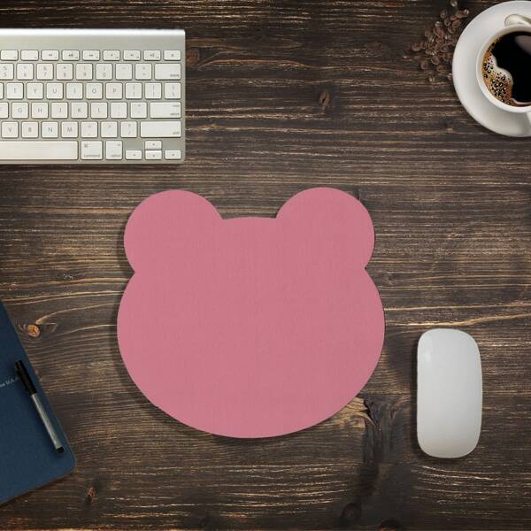 

Plain Bear Shaped Mouse Pad, Pink
