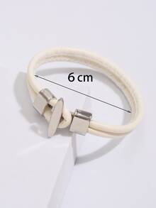 簡約風編繩手鏈 - 白色 - 查看 3