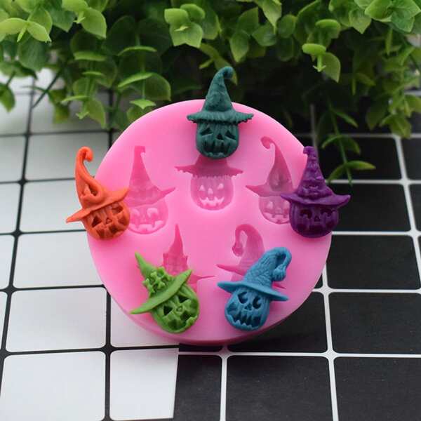 

1pc Halloween Witch Design Mold, Pink