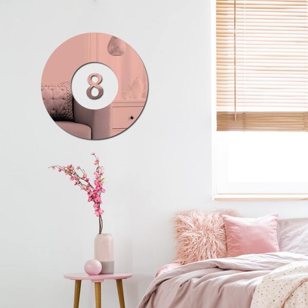 

1set Billiard Mirror Surface Wall Sticker, Rose gold