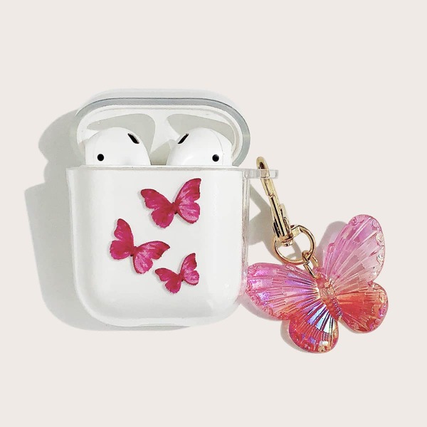 

Butterfly Print Case For Airpods, Clear