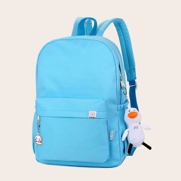 

Large Capacity School Backpack With Bag Charm, Blue