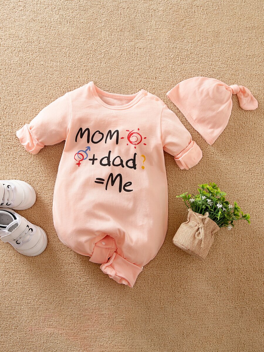 Yierying 男嬰字母和卡通圖案連身褲附帽子