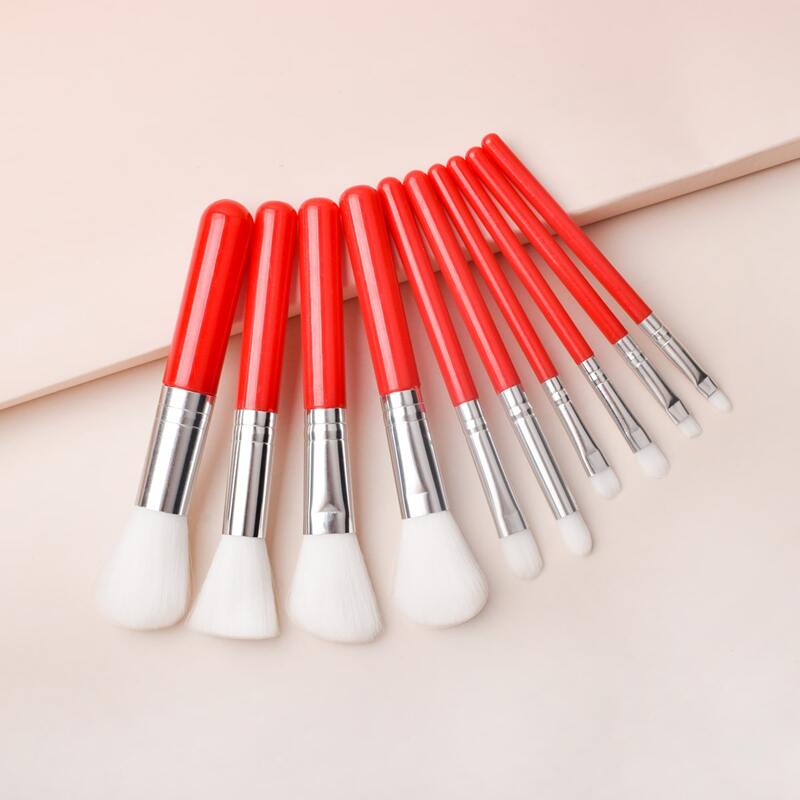 

10pcs Makeup Brush Set, Red