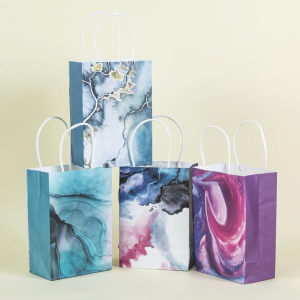 

4pcs Water Color Gift Bag, Multicolor