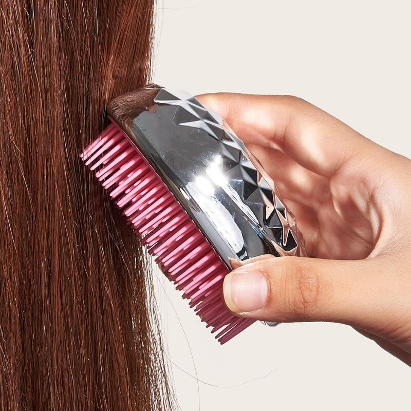 

1pc Metallic Hair Brush, Silver