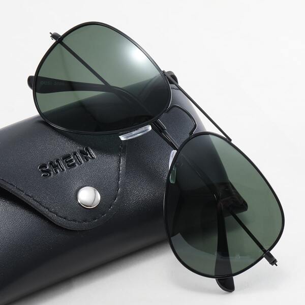 

Men Metal Frame Sunglasses, Dark green