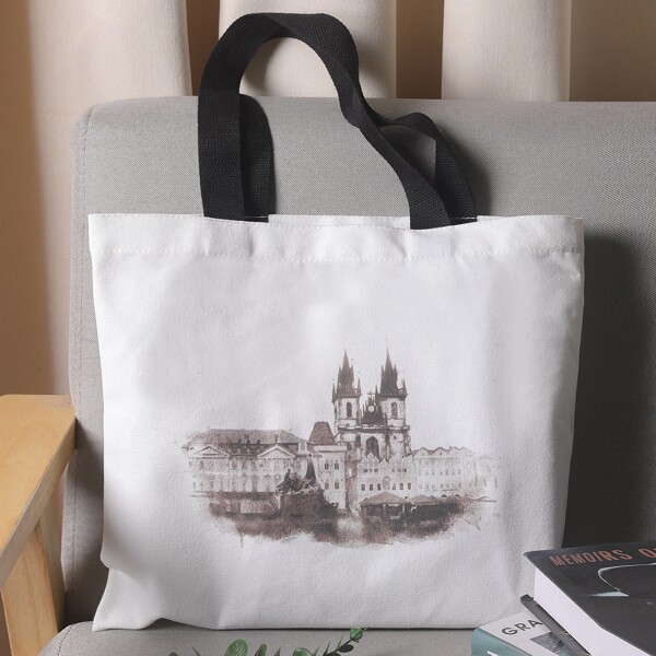 

Castle Graphic Shopper Bag, White