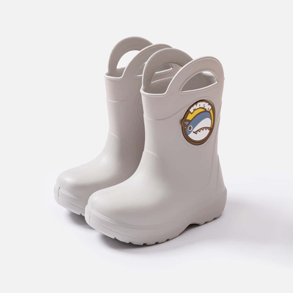 

Toddler Boys Cartoon Graphic Rain Boots, Grey