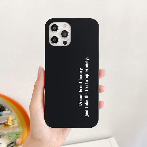 

Letter Graphic Phone Case, Black and white