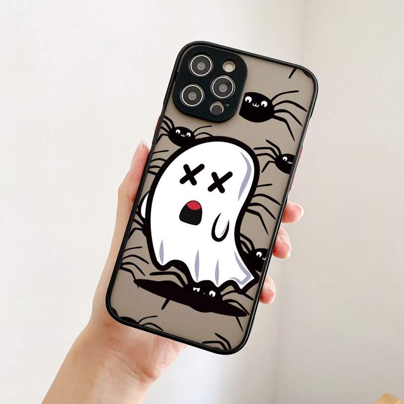 

Cartoon Ghost Phone Case, Black and white