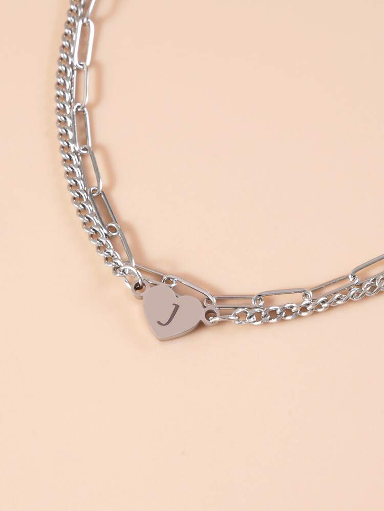 Pulsera con diseño de corazón - Plateado - Añade 3