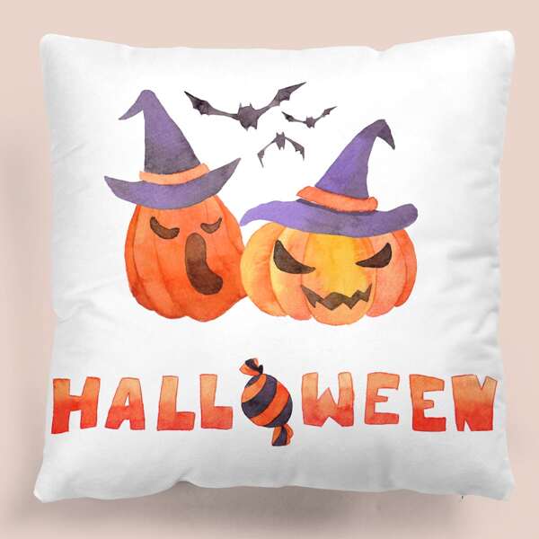 

Halloween Pumpkin Kids Cushion Cover Without Filler, Multicolor