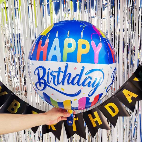 

2pcs Slogan Graphic Decoration Balloon, Blue