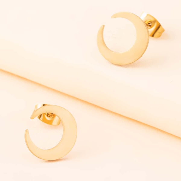 

Moon Design Earrings, Gold